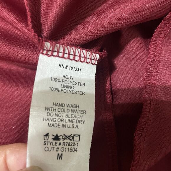 Y2k Charlotte Russe Wrap Front Ruffle Burgundy Mini Dress Size Medium - Picture 3 of 5